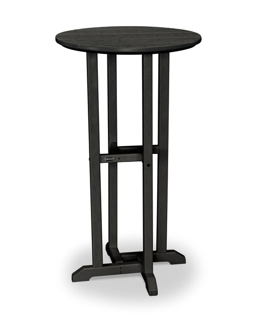 POLYWOOD 24" Round  Farmhouse Bar Bistro Table in Black image
