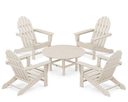 POLYWOOD Classic Adirondack 5-Piece Conversation Set in Sand image