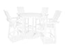POLYWOOD Modern Curveback Adirondack 5-Piece Nautical Trestle Bar Set in Vintage White image