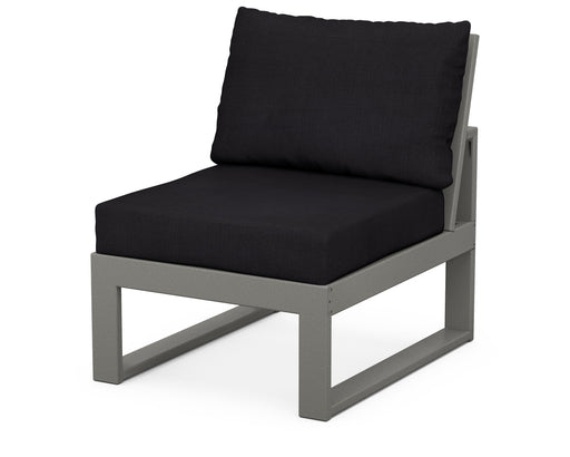 POLYWOOD Modular Armless Chair in Slate Grey / Midnight Linen image