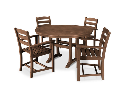 POLYWOOD La Casa Cafe 5-Piece Arm Chair Dining Set in Teak image