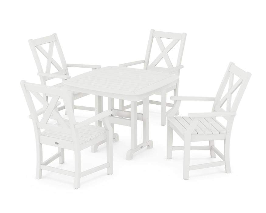 POLYWOOD Braxton 5-Piece Dining Set in Vintage White