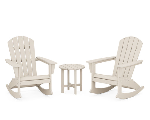 POLYWOOD Nautical 3-Piece Adirondack Rocking Chair Set in Sand image