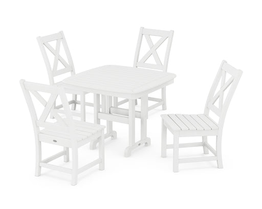 POLYWOOD Braxton Side Chair 5-Piece Dining Set in White image