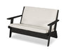 POLYWOOD Riviera Modern Lounge Loveseat in Black / Bird's Eye image