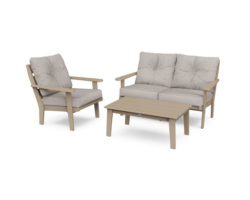 POLYWOOD Lakeside 3-Piece Deep Seating Set in Vintage Sahara / Weathered Tweed image