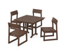 POLYWOOD EDGE Side Chair 5-Piece Farmhouse Dining Set in Mahogany image