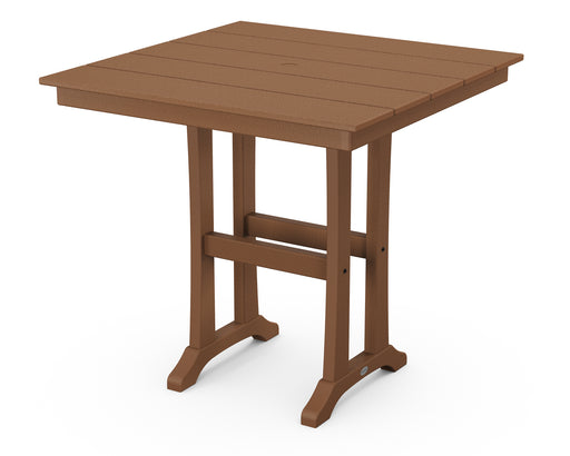 POLYWOOD Farmhouse Trestle 37" Counter Table in Teak image