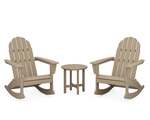 POLYWOOD Vineyard 3-Piece Adirondack Rocking Chair Set in Vintage Sahara image