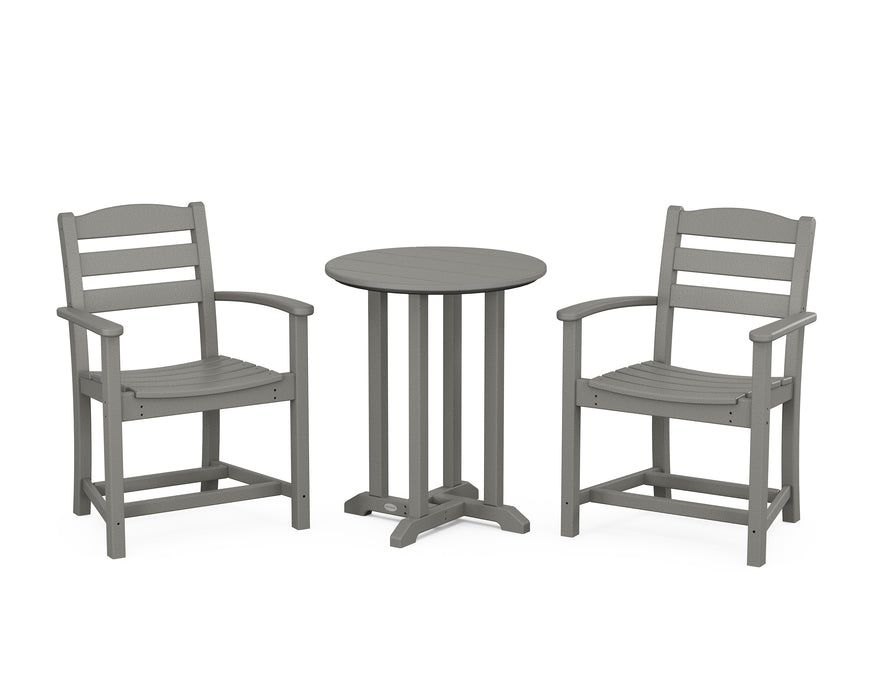 POLYWOOD La Casa Cafe 3-Piece Round Dining Set in Slate Grey