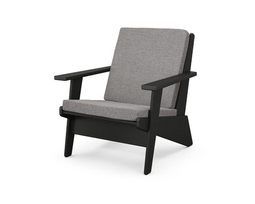 POLYWOOD Riviera Modern Lounge Chair in Black / Grey Mist image