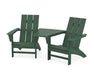 POLYWOOD Modern 3-Piece Adirondack Set with Angled Connecting Table in Green image