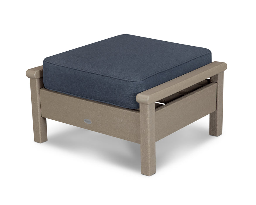 POLYWOOD Harbour Deep Seating Ottoman in Vintage Sahara / Sancy Denim
