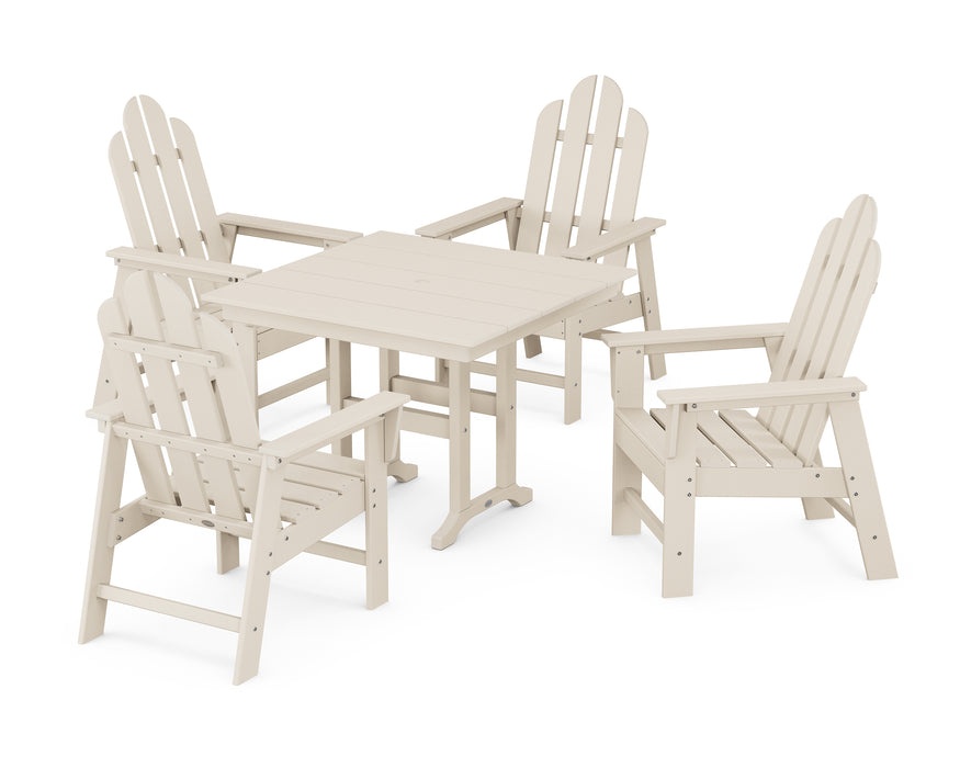 POLYWOOD Long Island 5-Piece Farmhouse Dining Set in Sand