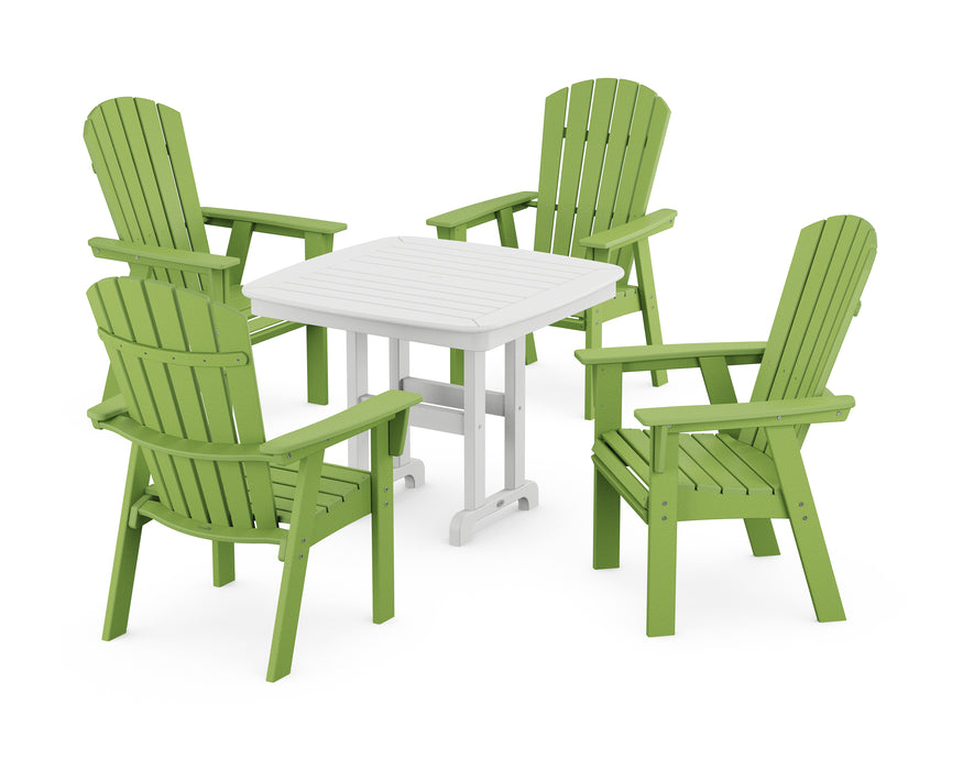 POLYWOOD Nautical Curveback Adirondack 5-Piece Dining Set in Lime image