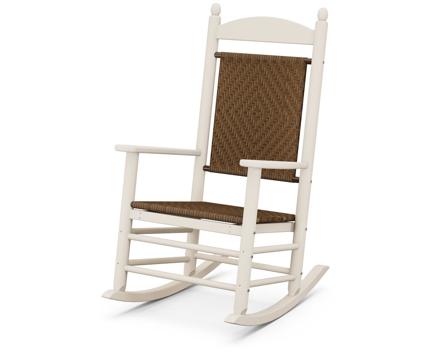 POLYWOOD Jefferson Woven Rocking Chair in Sand / Tigerwood image