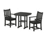 POLYWOOD Traditional Garden 3-Piece Dining Set in Black image