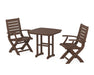 POLYWOOD Signature Folding Chair 3-Piece Dining Set in Mahogany image