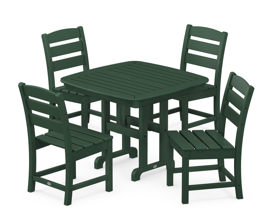 POLYWOOD Lakeside 5-Piece Side Chair Dining Set in Green