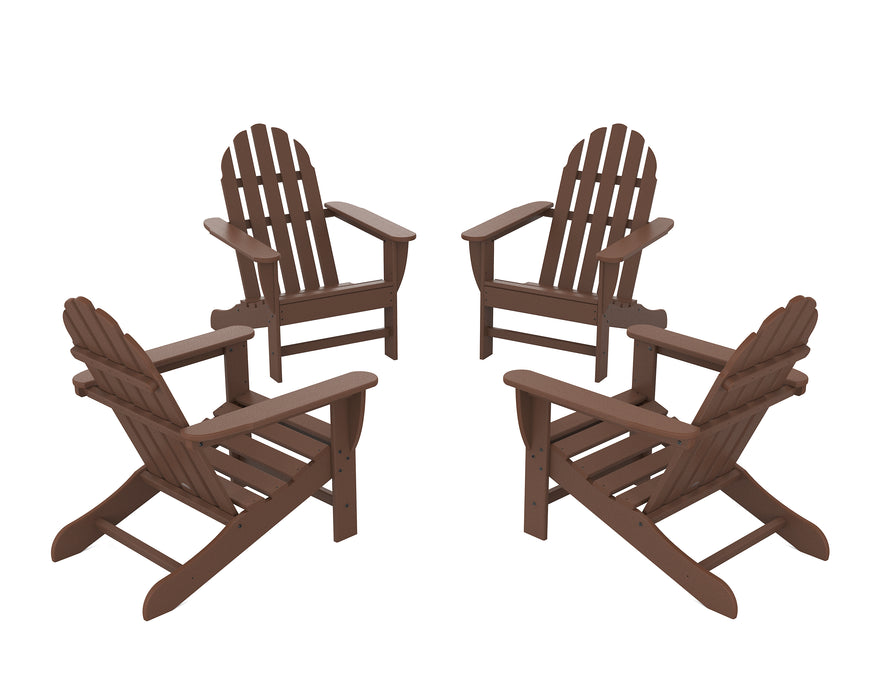 POLYWOOD 4-Piece Classic Adirondack Conversation Set in Mahogany image