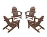 POLYWOOD 4-Piece Classic Adirondack Conversation Set in Mahogany image