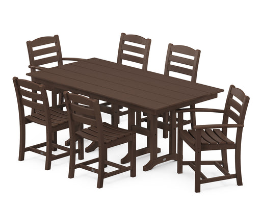 POLYWOOD La Casa Cafe 7-Piece Farmhouse Dining Set in Mahogany image