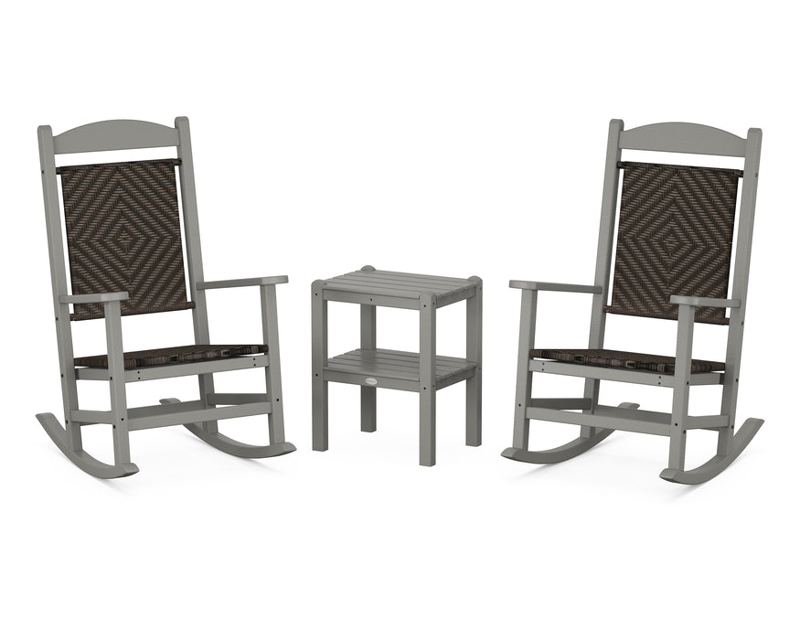 POLYWOOD Presidential Woven Rocker 3-Piece Set in Slate Grey / Cahaba image