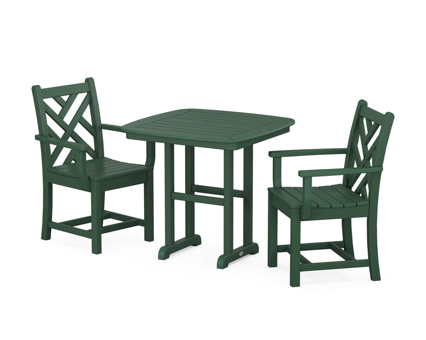 POLYWOOD Chippendale 3-Piece Dining Set in Green image