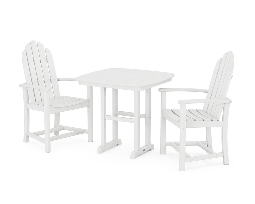 POLYWOOD Classic Adirondack 3-Piece Dining Set in White image