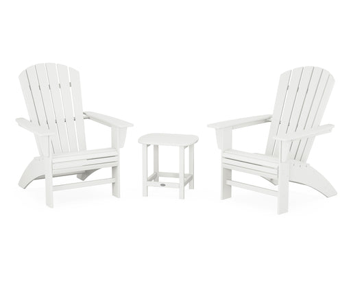 POLYWOOD Nautical 3-Piece Curveback Adirondack Set in Vintage White image