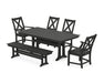 POLYWOOD Braxton 6-Piece Farmhouse Dining Set With Trestle Legs in Black image