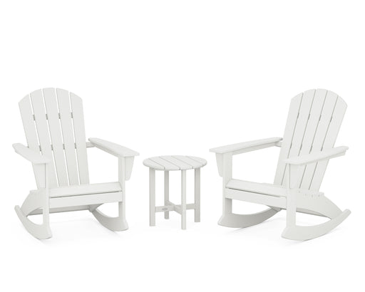 POLYWOOD Nautical 3-Piece Adirondack Rocking Chair Set in Vintage White image