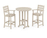 POLYWOOD Lakeside 3-Piece Round Bar Arm Chair Set in Sand image