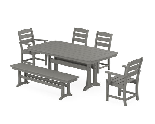 POLYWOOD Lakeside 6-Piece Dining Set with Trestle Legs in Slate Grey image