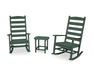 POLYWOOD Shaker 3-Piece Porch Rocking Chair Set in Green image