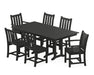 POLYWOOD Traditional Garden 7-Piece Farmhouse Dining Set in Black image