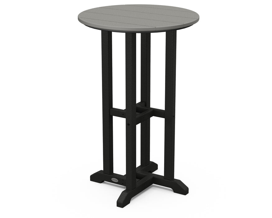 POLYWOOD Contempo 24" Round Counter Table in Black / Slate Grey