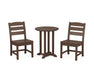 POLYWOOD Lakeside Side Chair 3-Piece Round Dining Set in Mahogany image