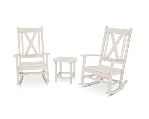 POLYWOOD Braxton 3-Piece Porch Rocking Chair Set in Sand image