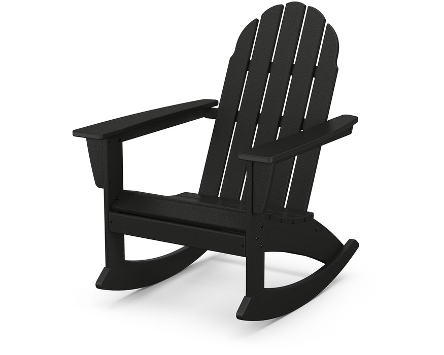 POLYWOOD Vineyard Adirondack Rocking Chair in Black