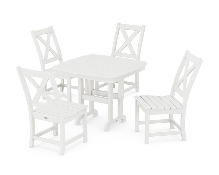 POLYWOOD Braxton Side Chair 5-Piece Dining Set in Vintage White image