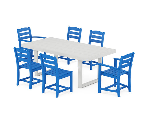 POLYWOOD Lakeside 7-Piece Dining Set in Pacific Blue / White image