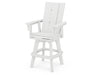 POLYWOOD Modern Curveback Adirondack Swivel Bar Chair in White image