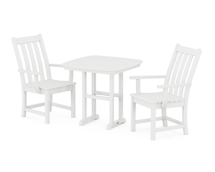 POLYWOOD Vineyard 3-Piece Dining Set in White