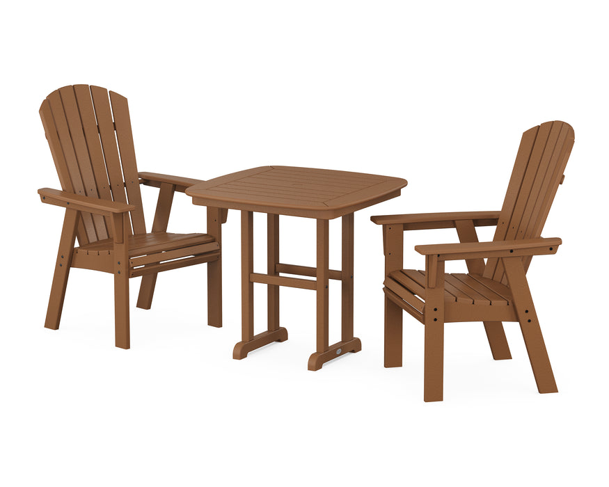 POLYWOOD Nautical Adirondack 3-Piece Dining Set in Teak