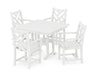 POLYWOOD Chippendale 5-Piece Farmhouse Dining Set in White image