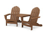 POLYWOOD Classic Oversized Adirondacks with Angled Connecting Table in Teak image