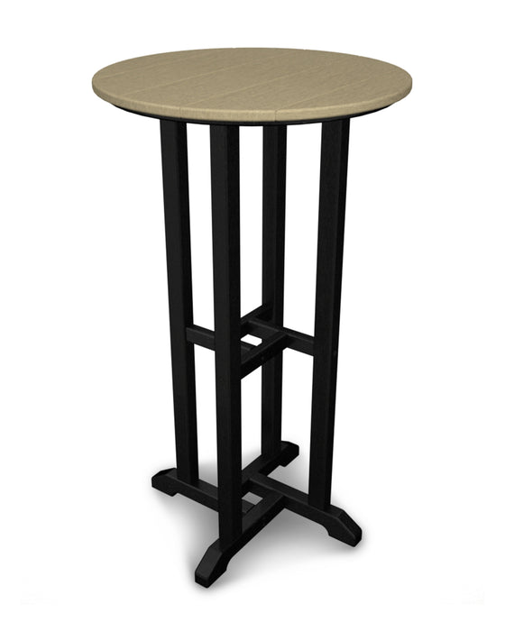 POLYWOOD Contempo 24" Round Bar Table in Black / Sand image