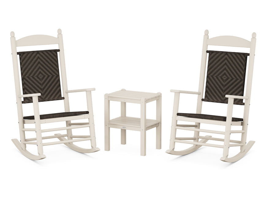 POLYWOOD Jefferson 3-Piece Woven Rocker Set in Sand / Cahaba image