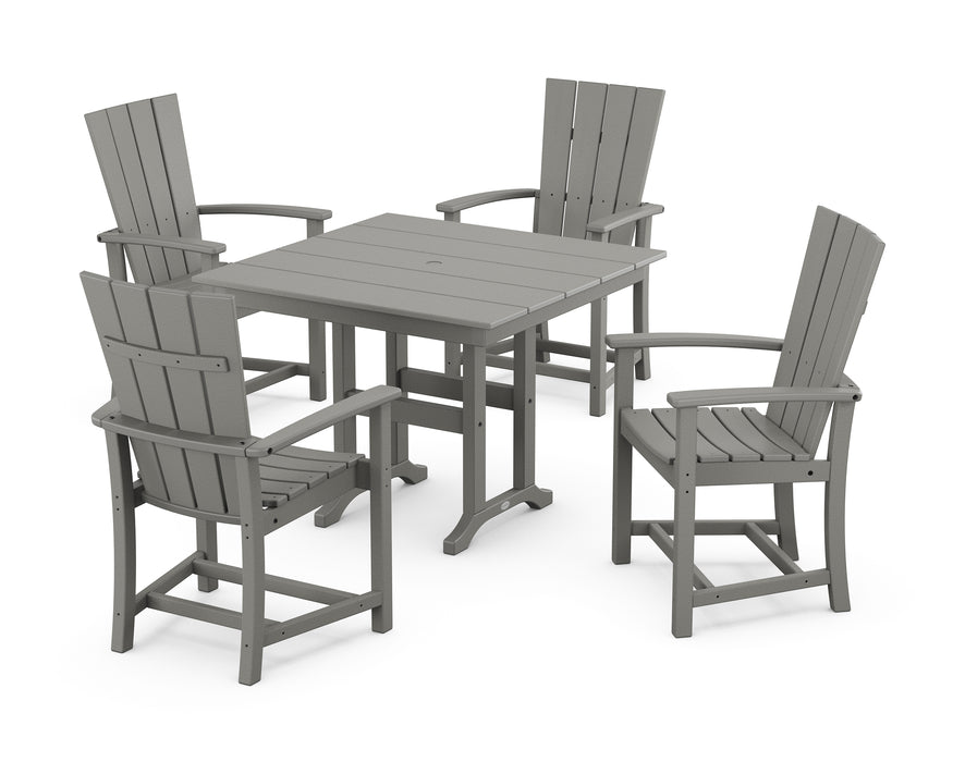 POLYWOOD Quattro 5-Piece Farmhouse Dining Set in Slate Grey image